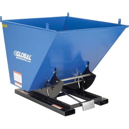 Global Industrial 2 Cu. Yd. Self-Dumping Forklift Hopper With Bump Release, 6000 Lb. Cap. 989025